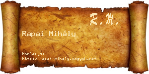 Rapai Mihály névjegykártya